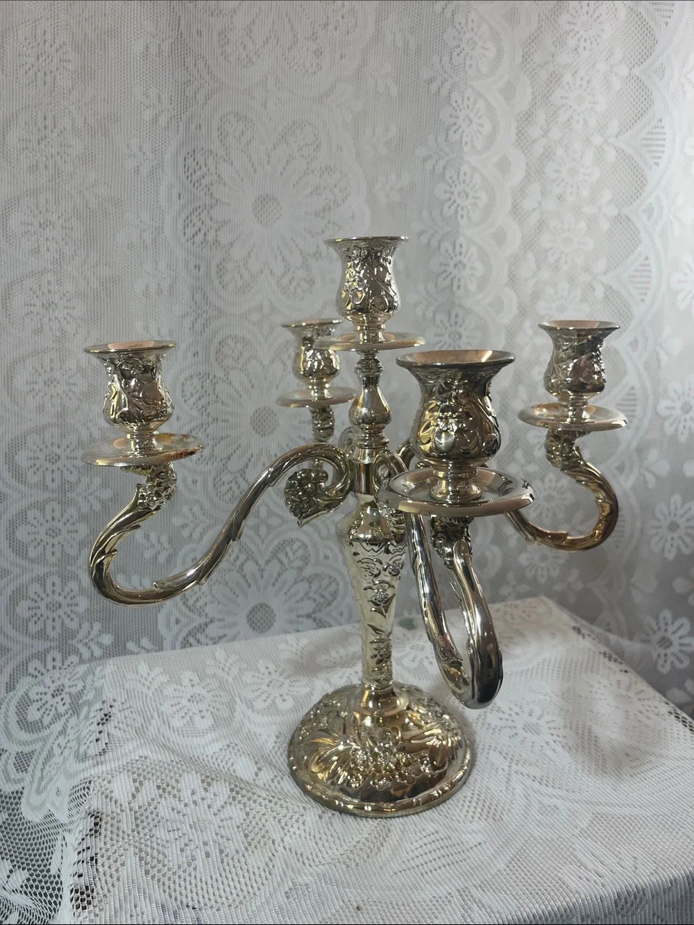 International Silver Company Five-Arm Candelabra - Silver Plated